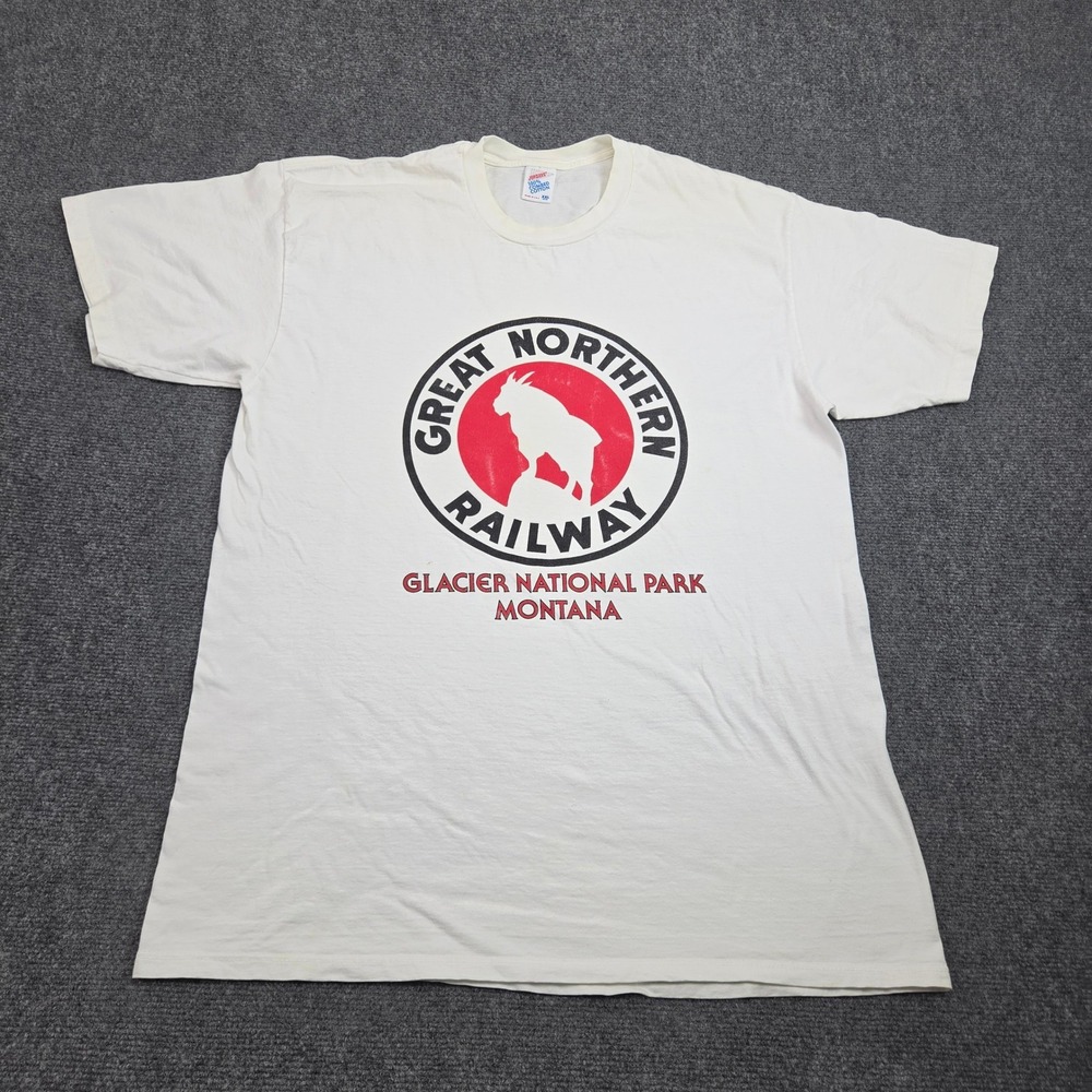 Great Northern Railway Glacier National Park TShirt  XXL White 90s Made in USA